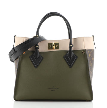 Louis Vuitton On My Side Tote Leather with Monogram Canvas