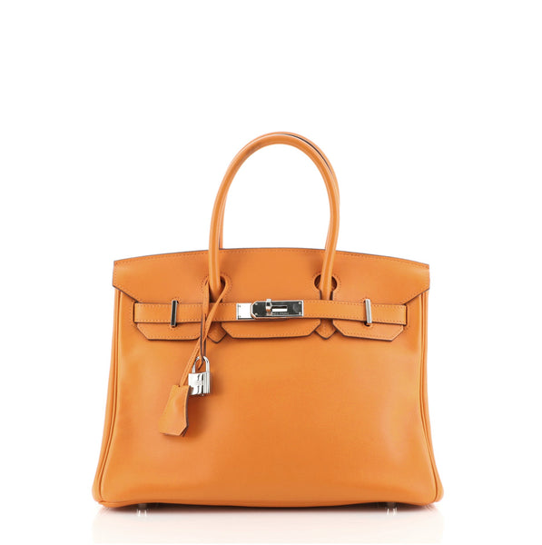 Hermes Birkin Handbag Orange Swift with Palladium Hardware 30 Orange 6287984