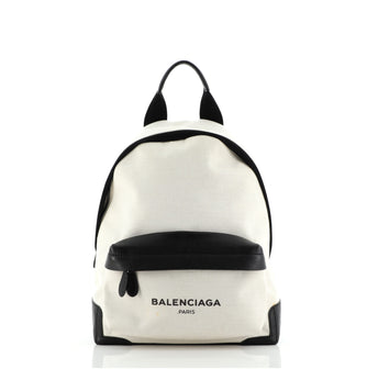 Balenciaga Navy Backpack Canvas Medium