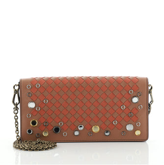 Bottega Veneta Wallet on Chain Intrecciato Nappa with Grommet Detail