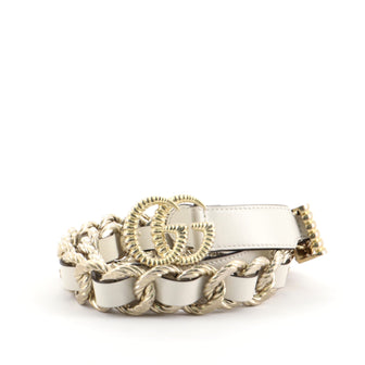 Gucci Marmont Chain Belt Leather and Metal Thin