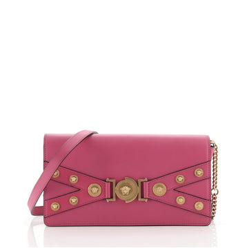 Versace Tribute Medallion Flap Crossbody Bag Leather