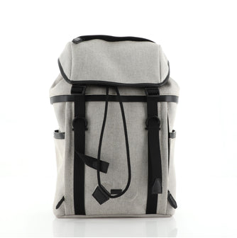 Salvatore Ferragamo Gancio Double Buckle Backpack Canvas with Leather Large
