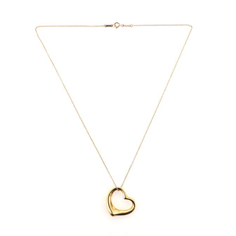Tiffany & Co. Elsa Peretti Open Heart Pendant Necklace 18K Yellow Gold