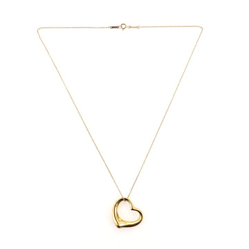 Tiffany & Co. Elsa Peretti Open Heart Pendant Necklace 18K Yellow Gold