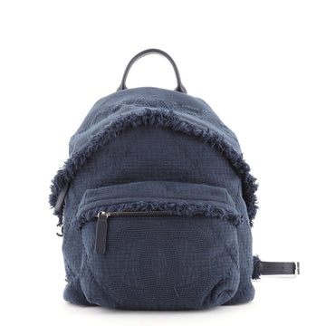 Chanel Front Pocket Backpack Fringe Quilted Canvas