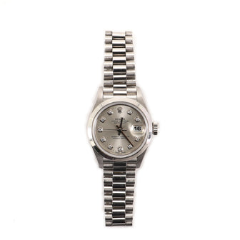 Oyster Perpetual Datejust Automatic Watch Platinum with Diamond Markers 26