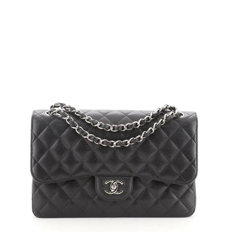 Chanel Classic Double Flap Bag Quilted Caviar Medium