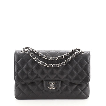 Chanel Classic Double Flap Bag Quilted Caviar Medium