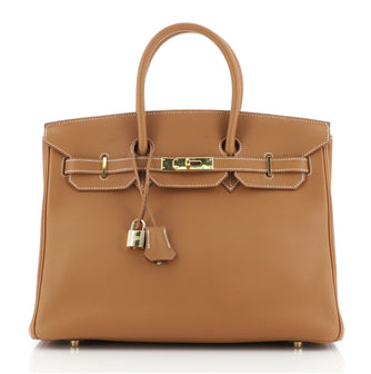 Hermes Birkin Handbag Brown Togo with Gold Hardware 35