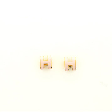 Hermes Pop H Stud Earrings Plated Metal with Enamel