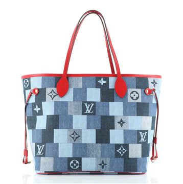 Louis Vuitton Neverfull Tote Damier and Monogram Patchwork Denim MM