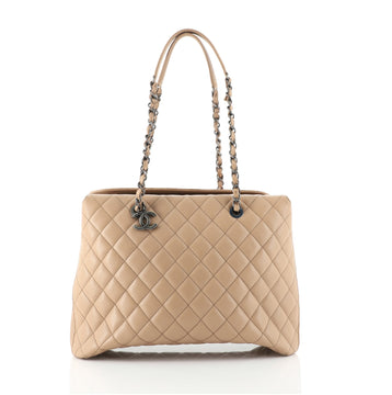 Chanel City Shopping Tote Quilted Caviar Large
