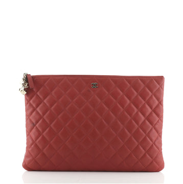 Chanel CC Casino O Case Clutch Quilted Lambskin Large