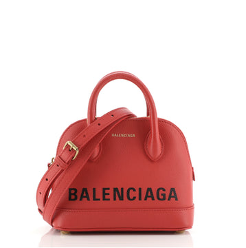Balenciaga Logo Ville Bag Leather XXS