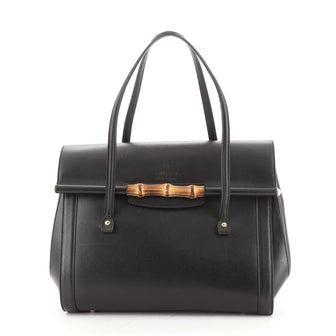 Gucci Bamboo Bullet Top Handle Bag Leather Large