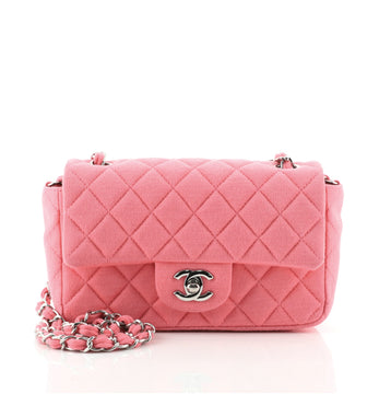Chanel Classic Single Flap Bag Quilted Jersey Mini