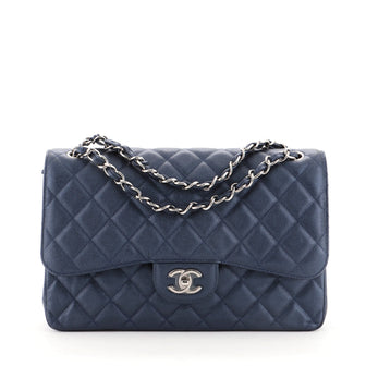 Chanel Classic Double Flap Bag Quilted Caviar Jumbo