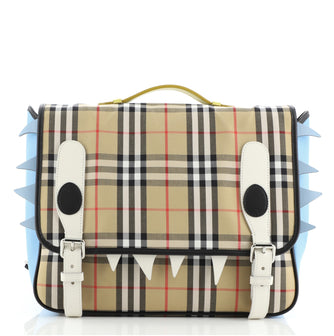 Burberry Monster Flap Backpack Vintage Check Canvas