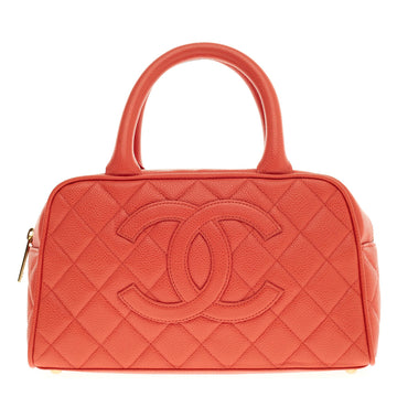 Chanel CC Bowler Quilted Caviar Small