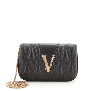 Versace Virtus Clutch on Chain Quilted Leather