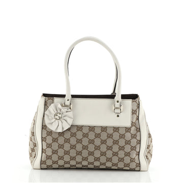 Gucci Trophy Tote GG Canvas with Leather Small