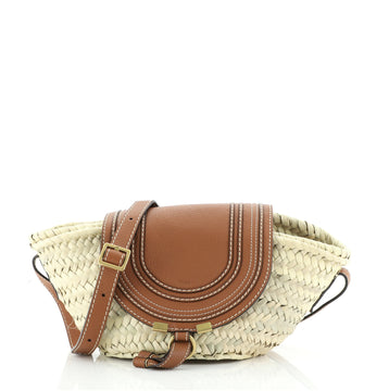 Chloe Marcie Basket Bag Raffia and Leather Small