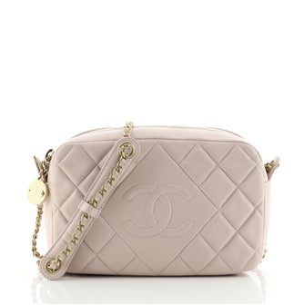 Chanel Diamond CC Camera Case Bag Quilted Lambskin Small