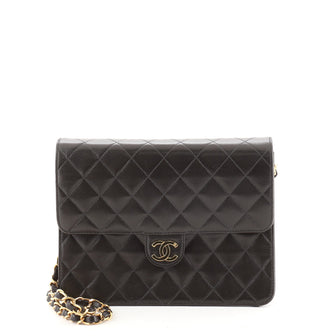 Chanel Vintage Clutch with Chain Quilted Leather Small