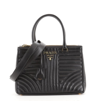 Prada Double Zip Tote Diagramme Quilted Leather Small