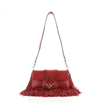 Fendi Convertible Baguette Bag Fringe Leather Medium