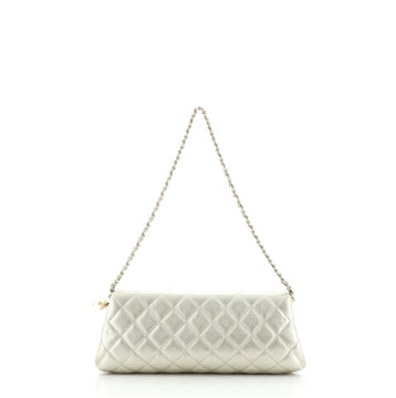 Chanel Pearl Chain Clutch Quilted Caviar