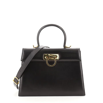 Salvatore Ferragamo Gancini Convertible Top Handle Bag Leather Medium