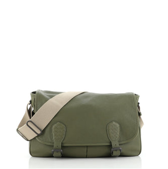 Bottega Veneta Gardena Messenger Bag Cervo with Intrecciato Detail Large