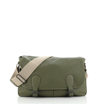 Bottega Veneta Gardena Messenger Bag Cervo with Intrecciato Detail Large