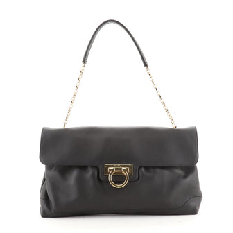 Salvatore Ferragamo W Chain Shoulder Bag Leather Medium