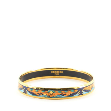 Hermes Bangle Bracelet Printed Enamel Narrow