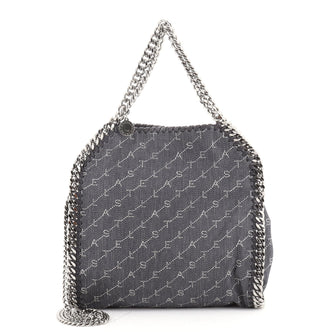 Stella McCartney Falabella Fold Over Crossbody Bag Printed Denim Mini