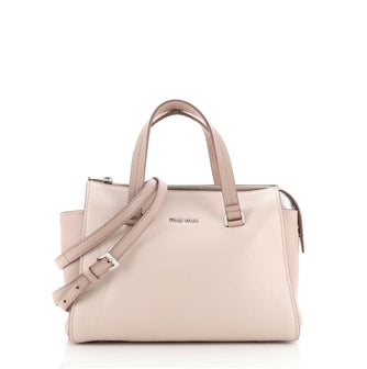 Miu Miu Madras Convertible Zip Satchel Leather Medium