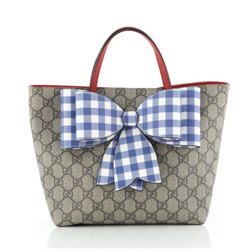 Gucci Bow Kid's Tote GG Coated Canvas