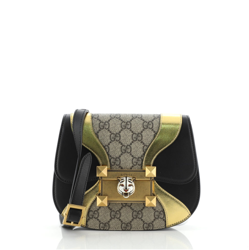 Gucci Black Gold Osiride GG Supreme Leather Tote Bag - Farfetch