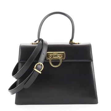 Salvatore Ferragamo Gancini Convertible Top Handle Bag Leather Medium