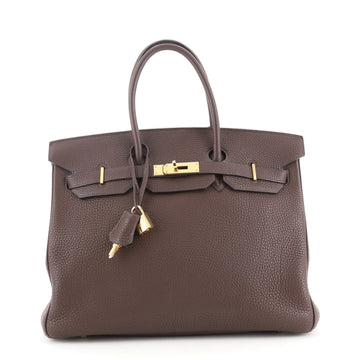 Hermes Birkin Handbag Brown Togo with Gold Hardware 35
