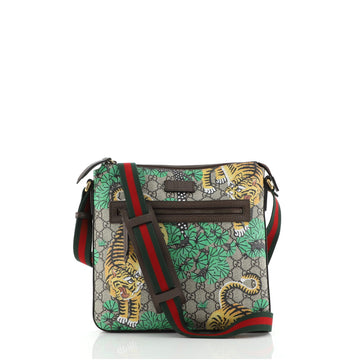Gucci Front Zip Messenger Bengal Print GG Coated Canvas Medium