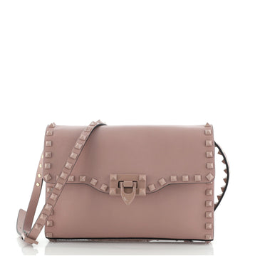 Valentino Rockstud Flip Lock Flap Bag Leather Medium