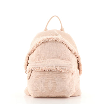 Chanel Front Pocket Backpack Fringe Quilted Canvas
