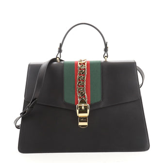 Gucci Sylvie Top Handle Bag Leather Large
