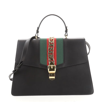 Gucci Sylvie Top Handle Bag Leather Large