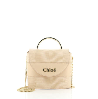 Chloe Aby Lock Bag Lizard Embossed Leather Small