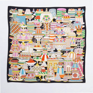 Hermes La Patisserie Francaise Scarf Printed Silk 90